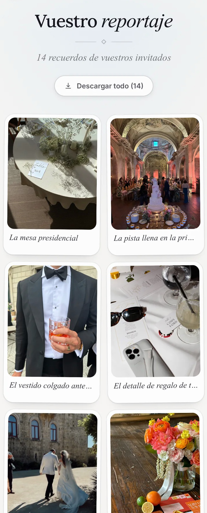 Vuestro álbum con las fotos cazadas por los invitados